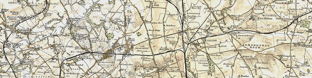 Old map of Thinford in 1901-1904