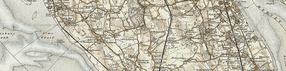 Old map of Thingwall in 1902-1903