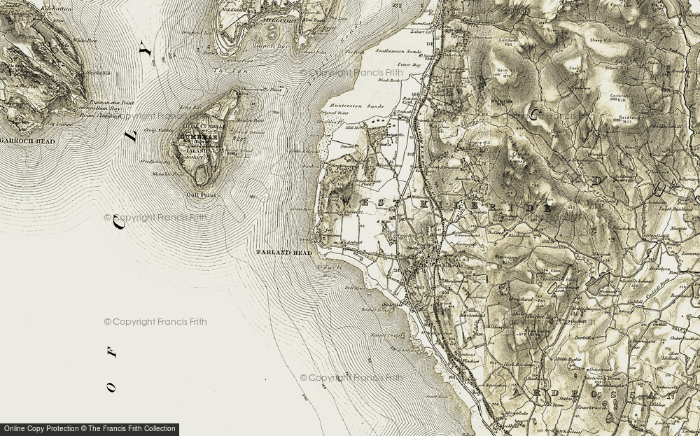 Old Map of Historic Map covering Ardneil Bay in 1905-1906