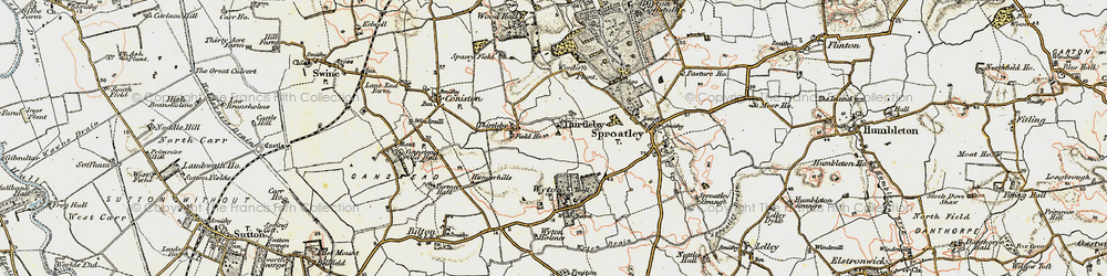 Old map of Thirtleby in 1903-1908