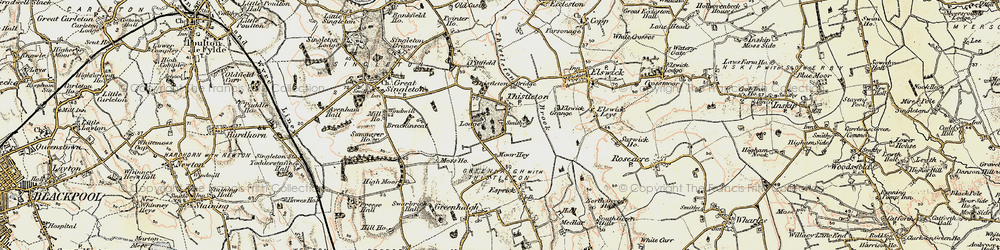 Old map of Thistleton in 1903-1904