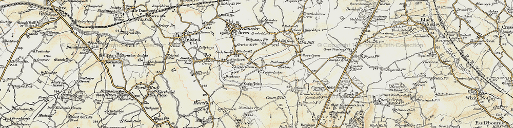 Old map of Thistley Green in 1898-1899