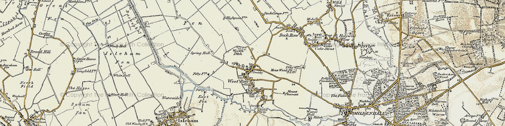 Old map of Thistley Green in 1901