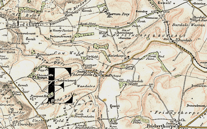 Old map of Wolds Way in 1903-1904