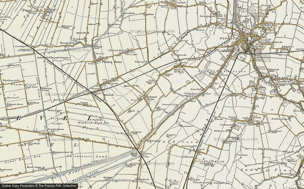 Old Map of Tholomas Drove, 1901-1902 in 1901-1902
