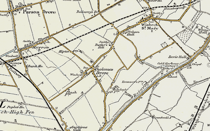 Old map of Tholomas Drove in 1901-1902
