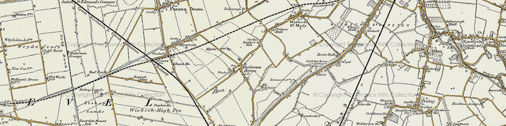 Old map of Tholomas Drove in 1901-1902