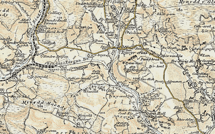 Old map of Tylcha Fach in 1899-1900