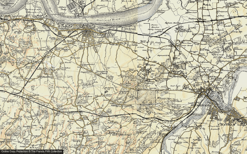 Old Map of Thong, 1897-1898 in 1897-1898