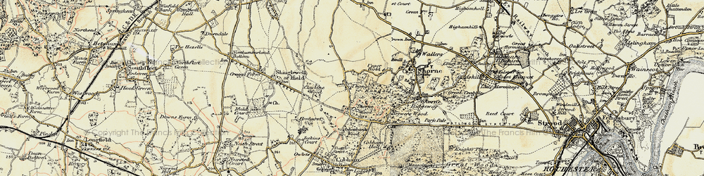 Old map of Thong in 1897-1898