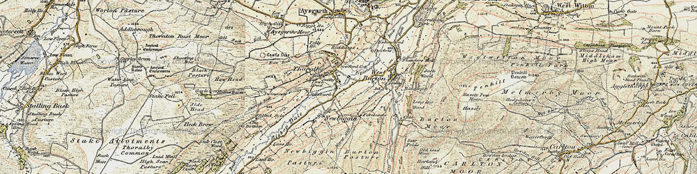 Old map of Thoralby in 1903-1904