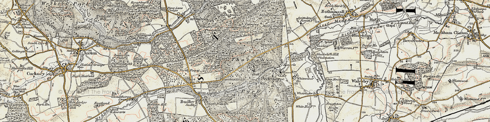 Old map of Thoresby in 1902-1903