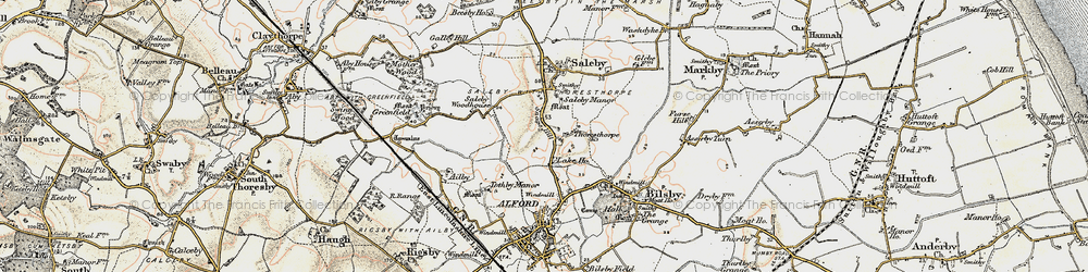 Old map of Thoresthorpe in 1902-1903