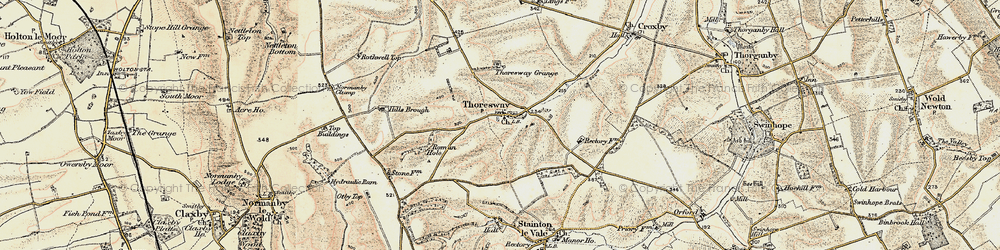 Old map of Thoresway in 1903-1908