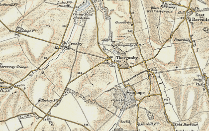 Old map of Thorganby in 1903-1908