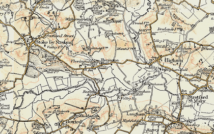 Old map of Thorington Street in 1898-1901
