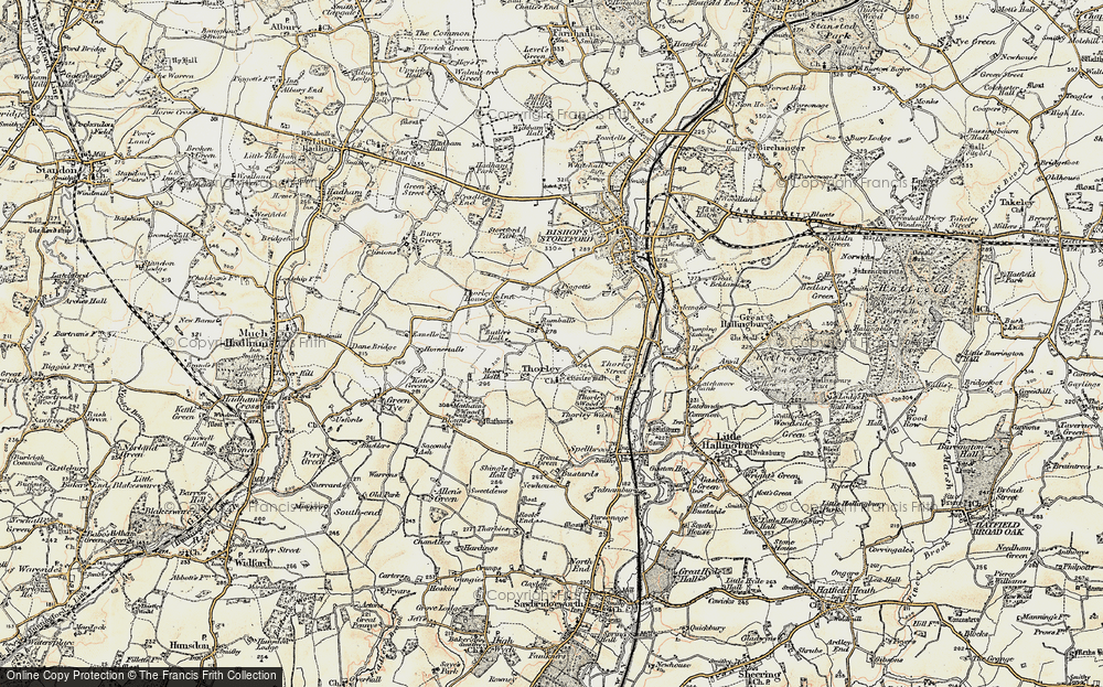 Old Map of Thorley, 1898-1899 in 1898-1899