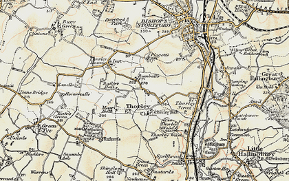 Old map of Thorley in 1898-1899