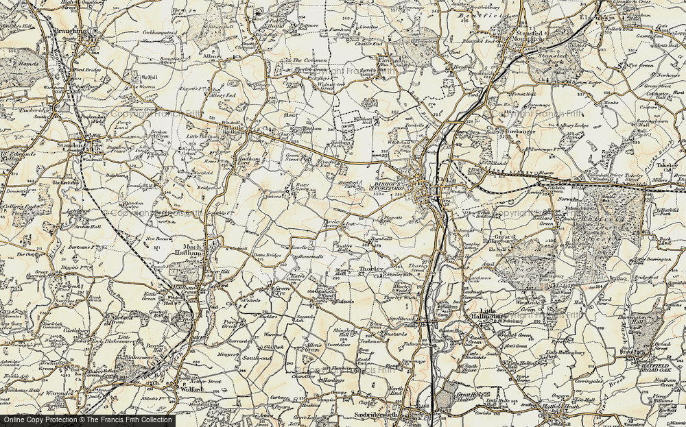 Old Map of Thorley Houses, 1898-1899 in 1898-1899