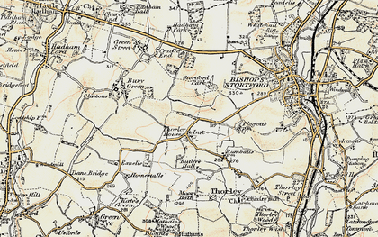 Old map of Thorley Houses in 1898-1899