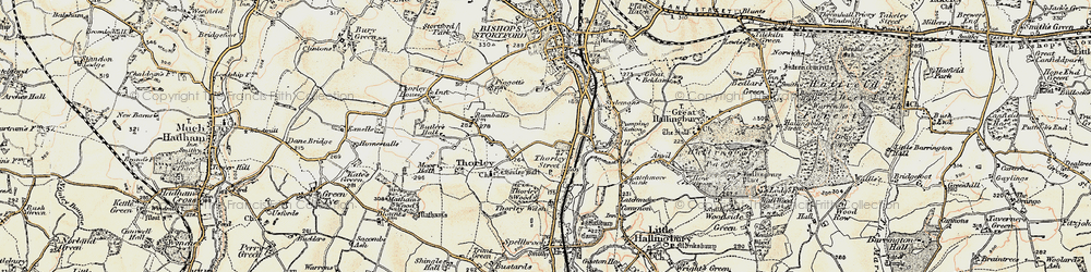 Old map of Thorley Street in 1898-1899