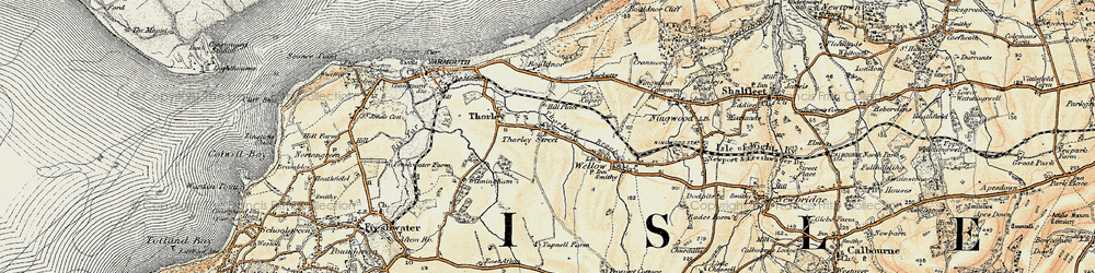 Old map of Thorley Street in 1899-1909