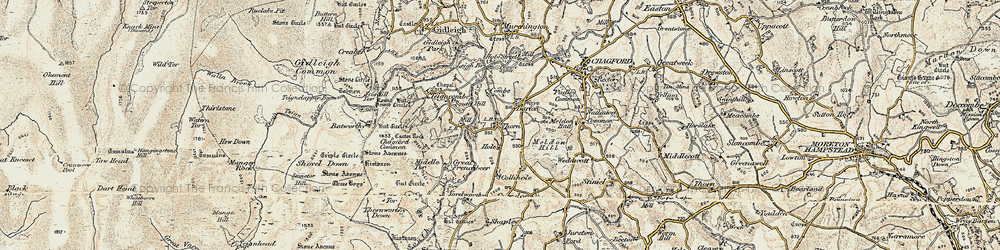 Old map of Thorn in 1899-1900