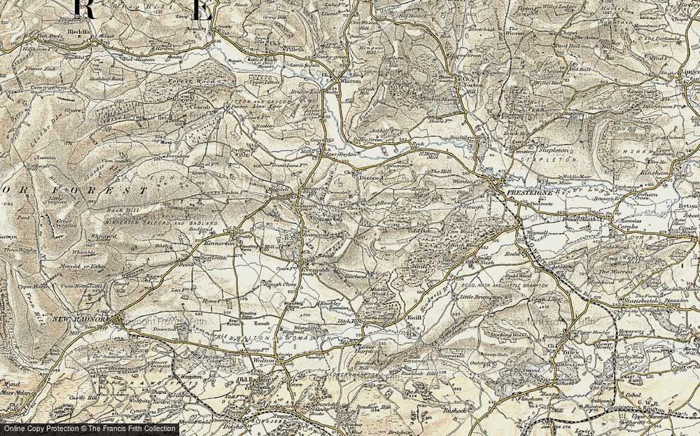 Old Map of Historic Map covering Evancoyd in 1900-1903