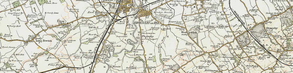 Old map of Bowesfield Industrial Estate in 1903-1904