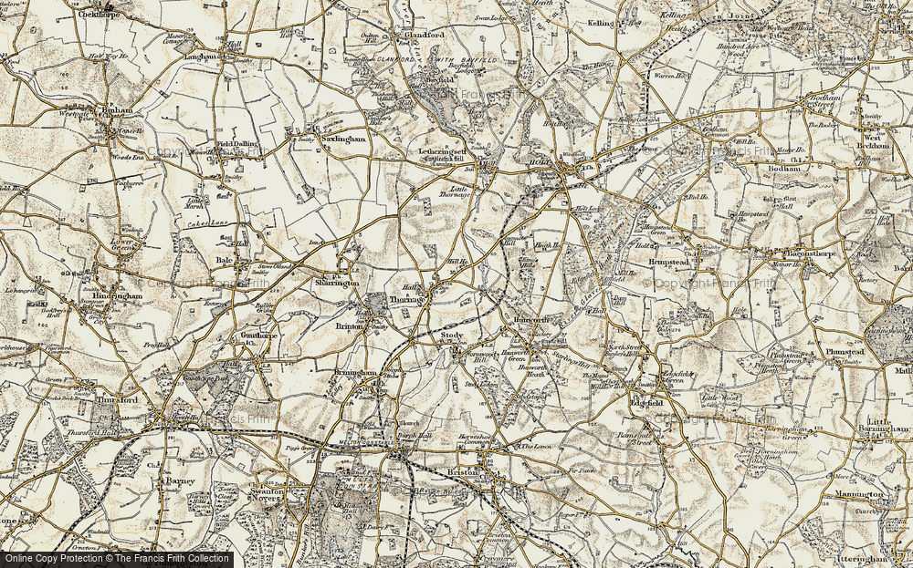 Old Map of Thornage, 1901-1902 in 1901-1902