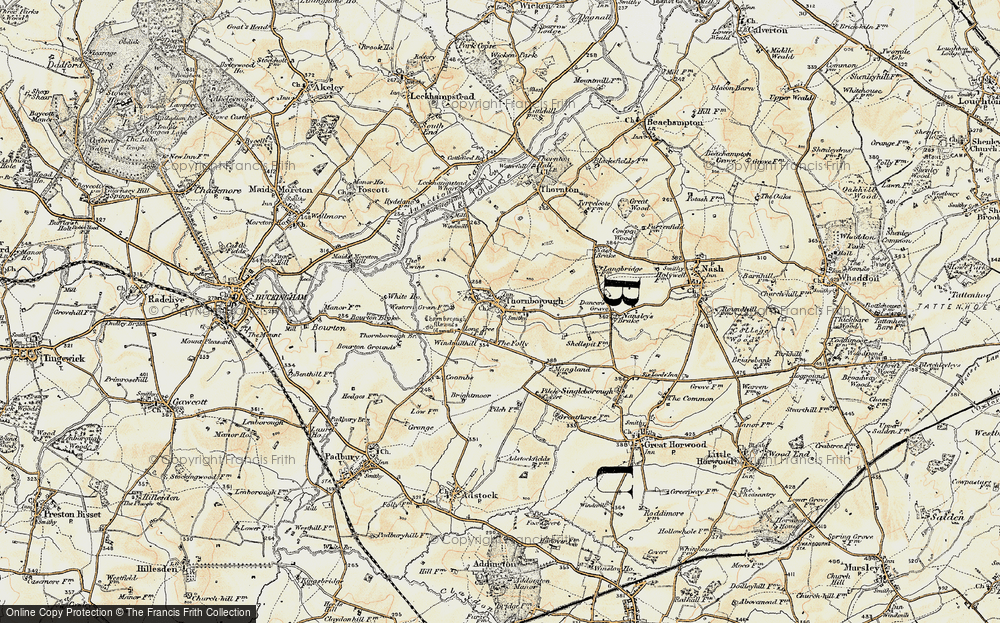 Old Map of Thornborough, 1898 in 1898
