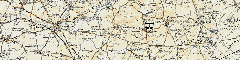 Old map of Thornborough in 1898