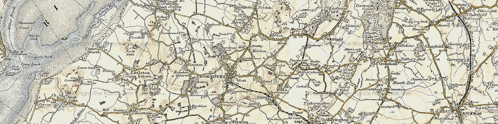 Old map of Thornbury in 1899