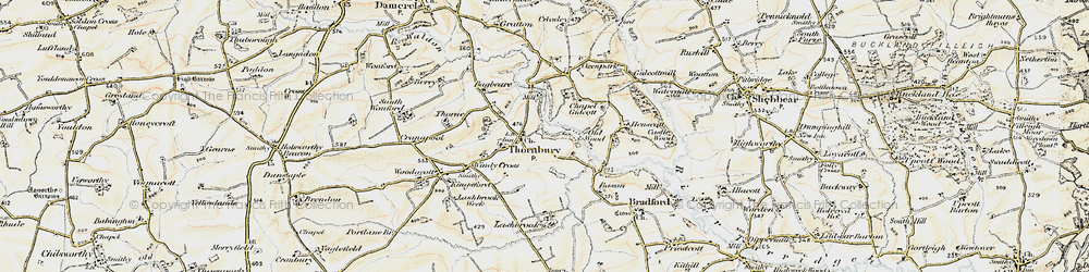 Old map of Gidcott in 1900