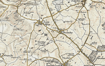 Old map of Thornby in 1901-1902