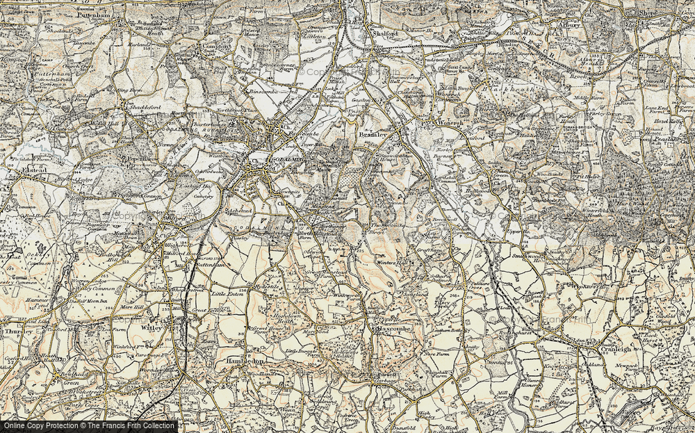 Old Map of Historic Map covering Winkworth Arboretum in 1897-1909