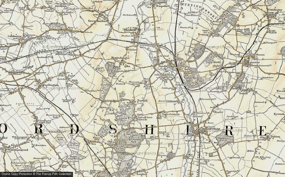 Old Map of Thorncote Green, 1898-1901 in 1898-1901
