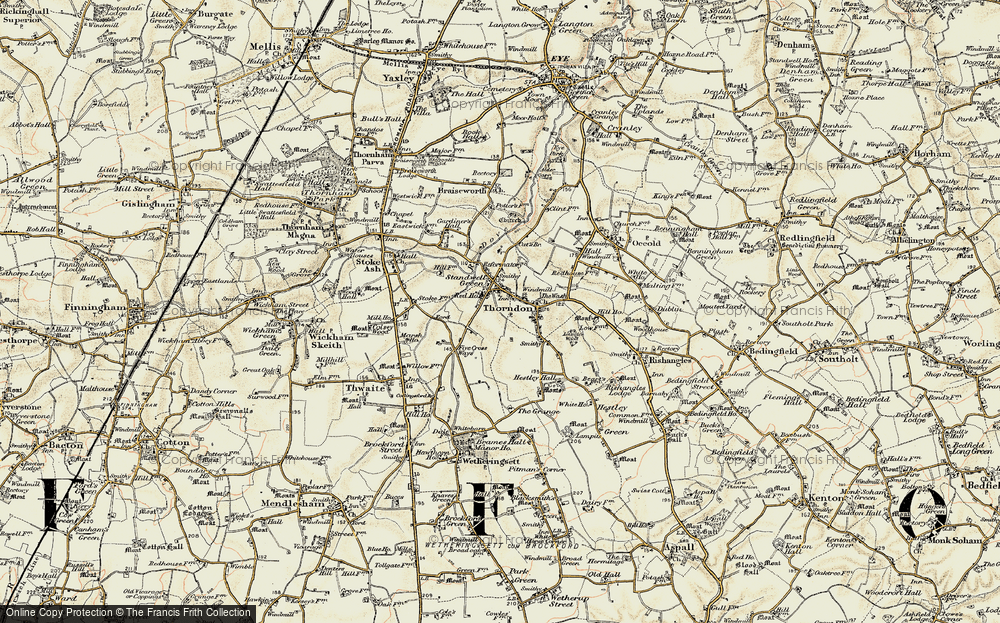 Old Map of Thorndon, 1901 in 1901