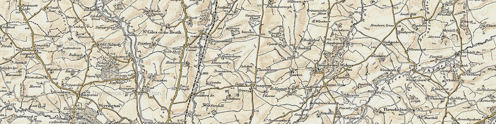 Old map of Thorne Moor in 1900