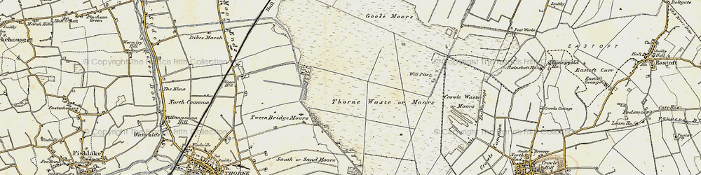 Old map of Thorne Waste in 1903