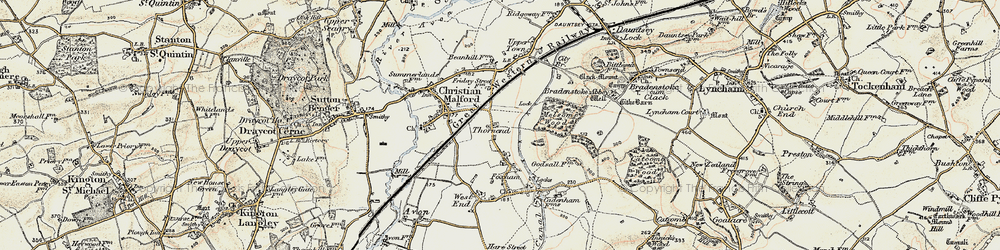 Old map of Thornend in 1898-1899