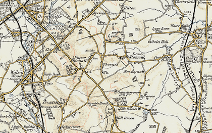 Old map of Thornes in 1902