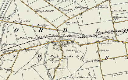Old map of Thorney River in 1901-1902