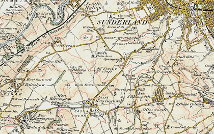 Old map of Thorney Close in 1901-1904