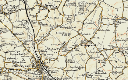 Old map of Thorney Green in 1899-1901