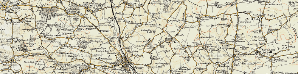 Old map of Thorney Green in 1899-1901