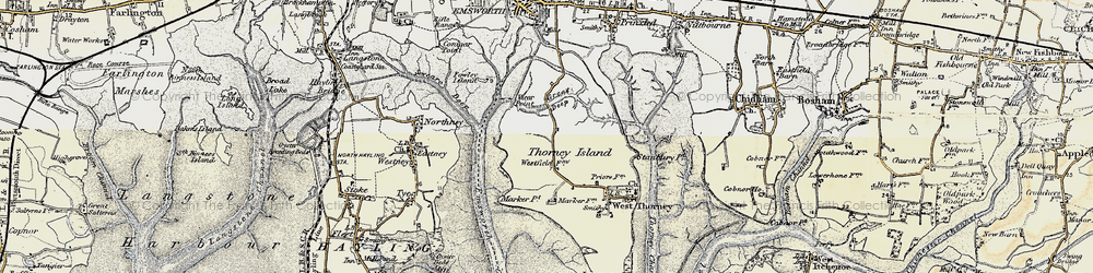 Old map of Wickor Point in 1897-1899