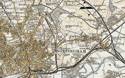 Old map of Thorneywood in 1902-1903