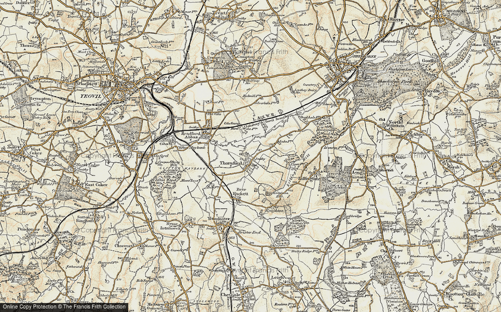 Old Map of Thornford, 1899 in 1899