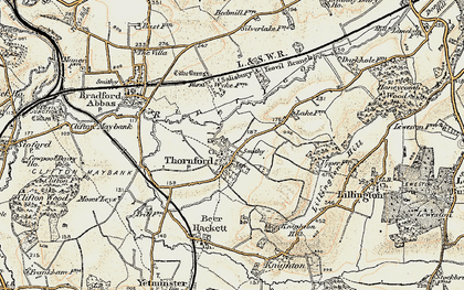 Old map of Thornford in 1899